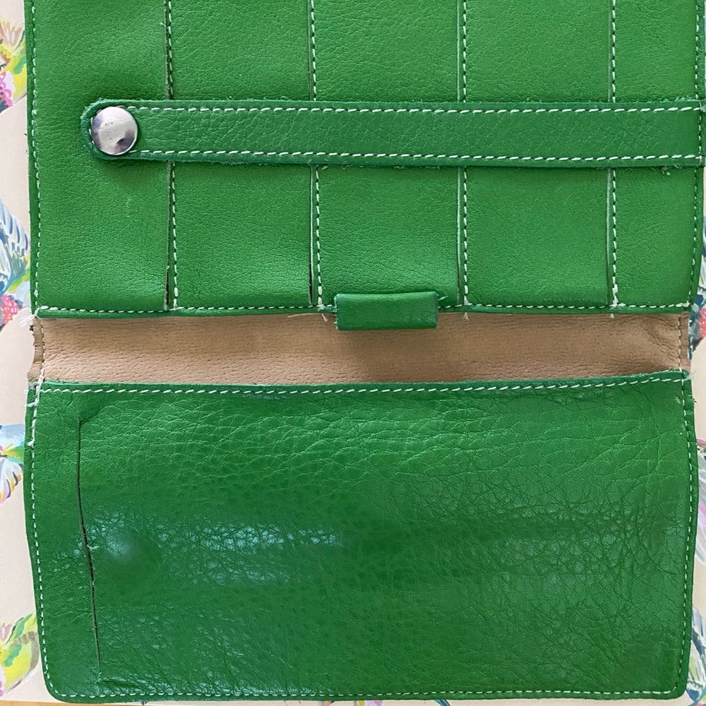 Roots Green Leather Wallet